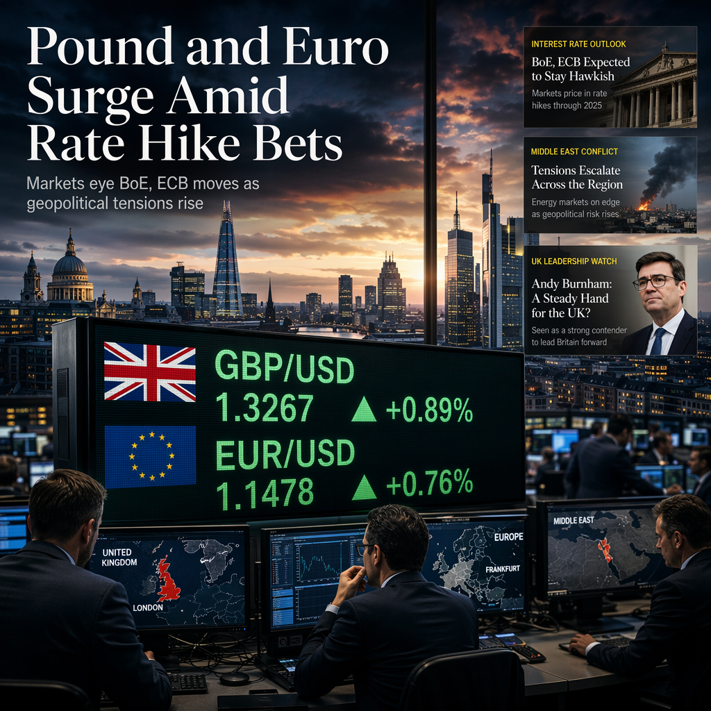 GBP and EUR Strengthen as Markets Price in Further BoE and ECB Rate Hikes Amid Geopolitical Tensions