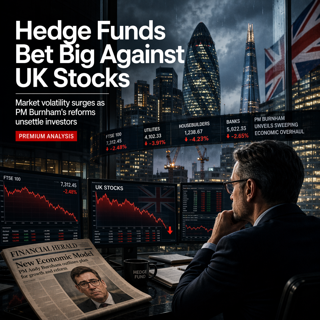 Hedge Funds Ramp Up Short Bets on UK Stocks Amid PM Andy Burnham’s Economic Overhaul
