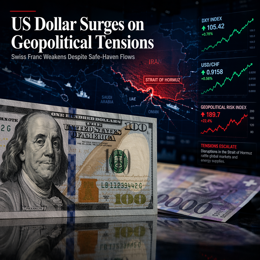 US Dollar Strengthens Amid Renewed US-Iran Tensions, Swiss Franc Weakens Despite Safe-Haven Flows