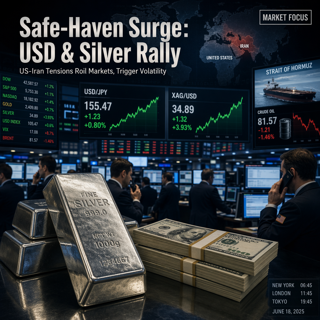 Escalating US-Iran Tensions Propel Safe-Haven Demand, Boosting USD and Silver Prices