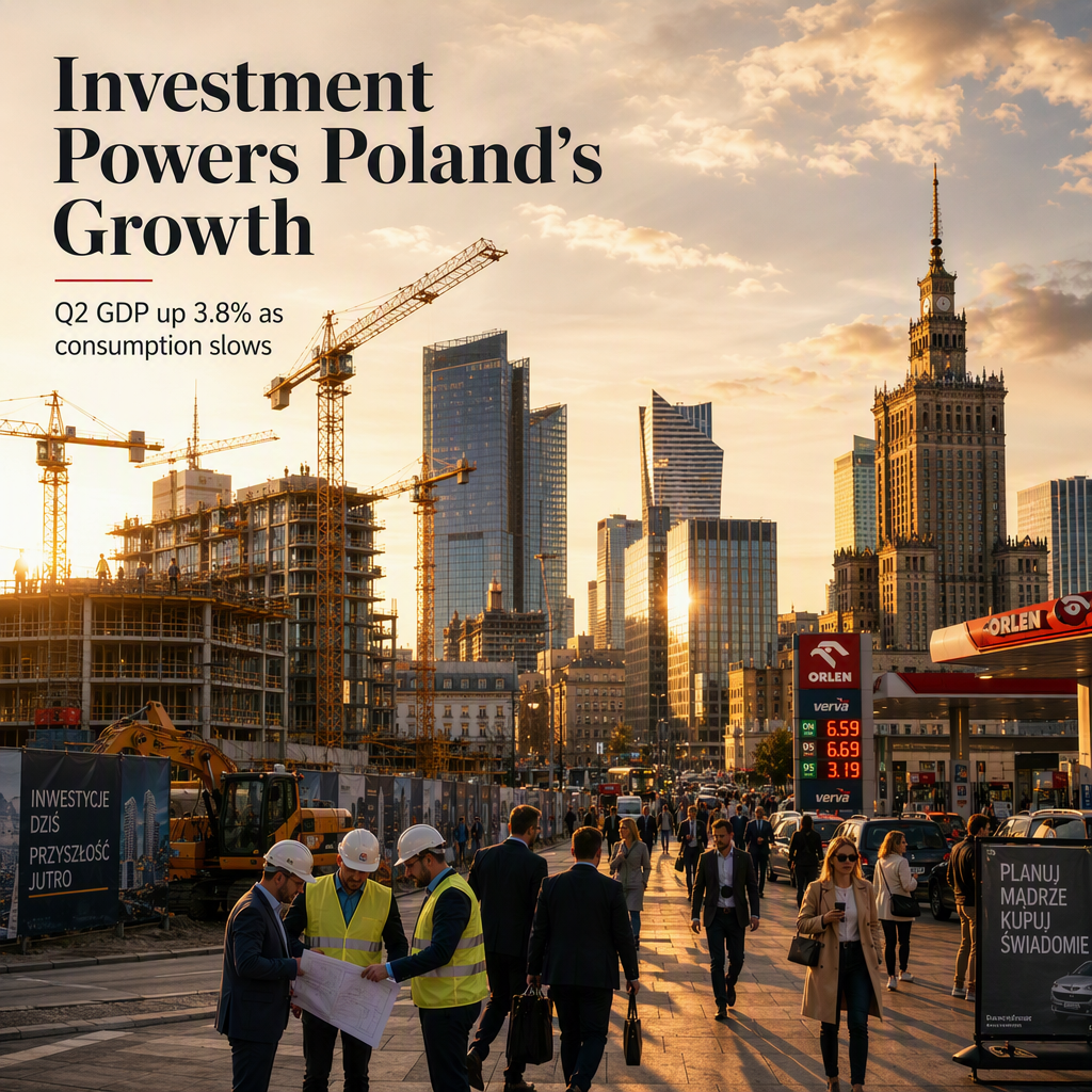 Poland's Q2 2026 GDP Growth Driven by Investment Surge Amid Slower Consumption