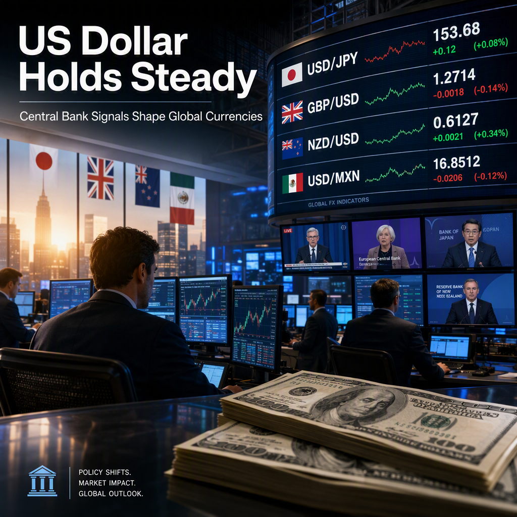 US Dollar Holds Steady Amid Mixed Global Currency Moves and Central Bank Policy Shifts