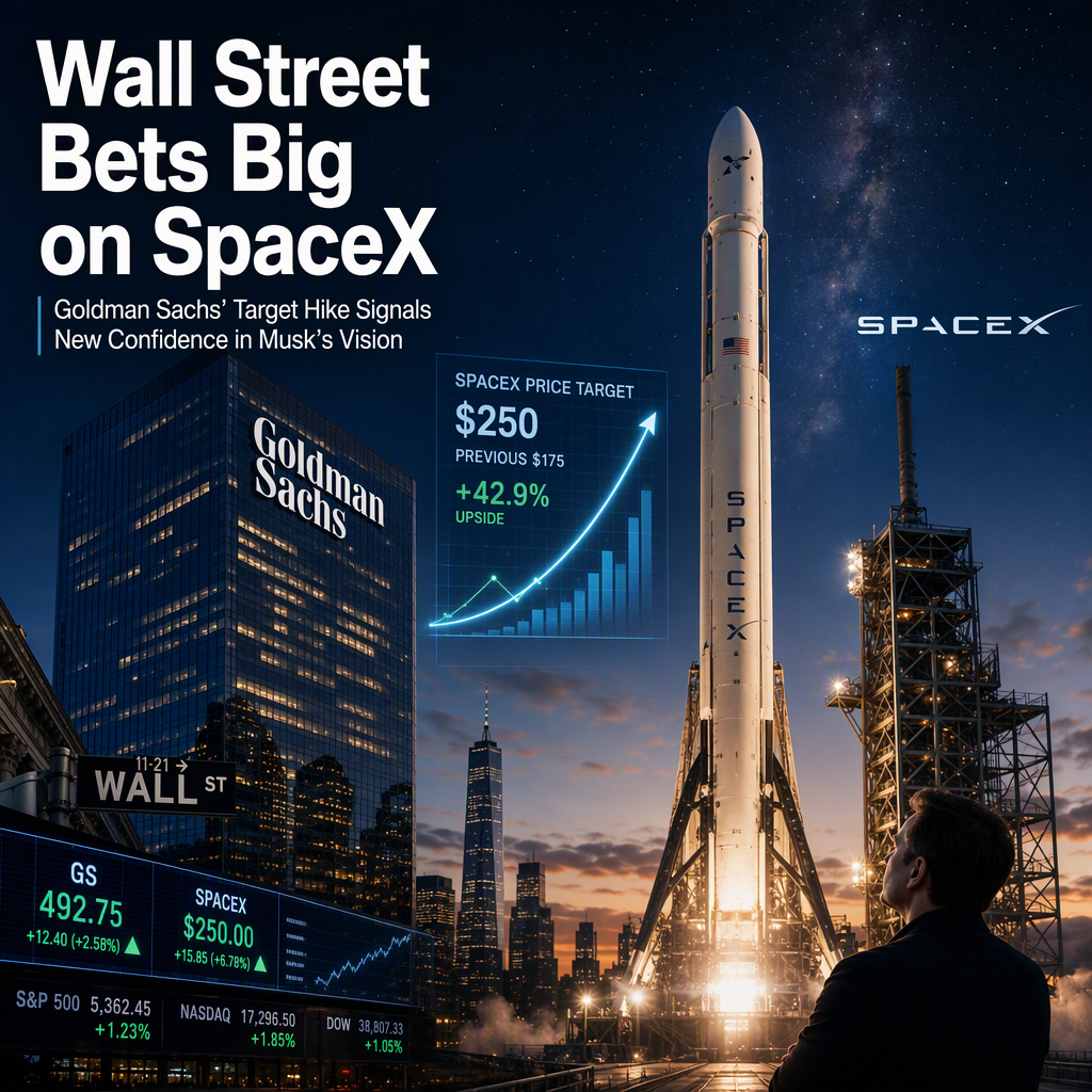 Goldman Sachs Raises SpaceX Price Target, Signaling Growing Wall Street Confidence in Musk's Vision