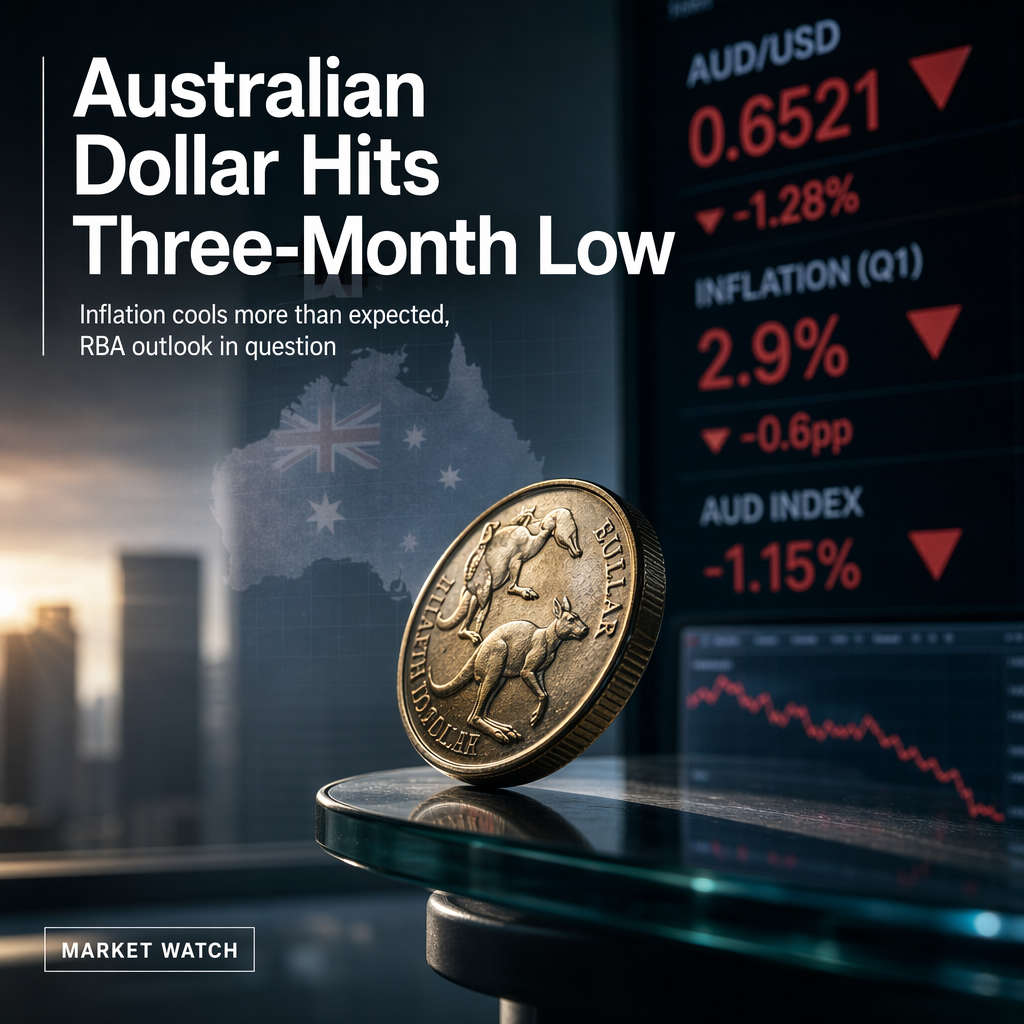 Australian Dollar Slides to Three-Month Low as Inflation Cools More Than Expected