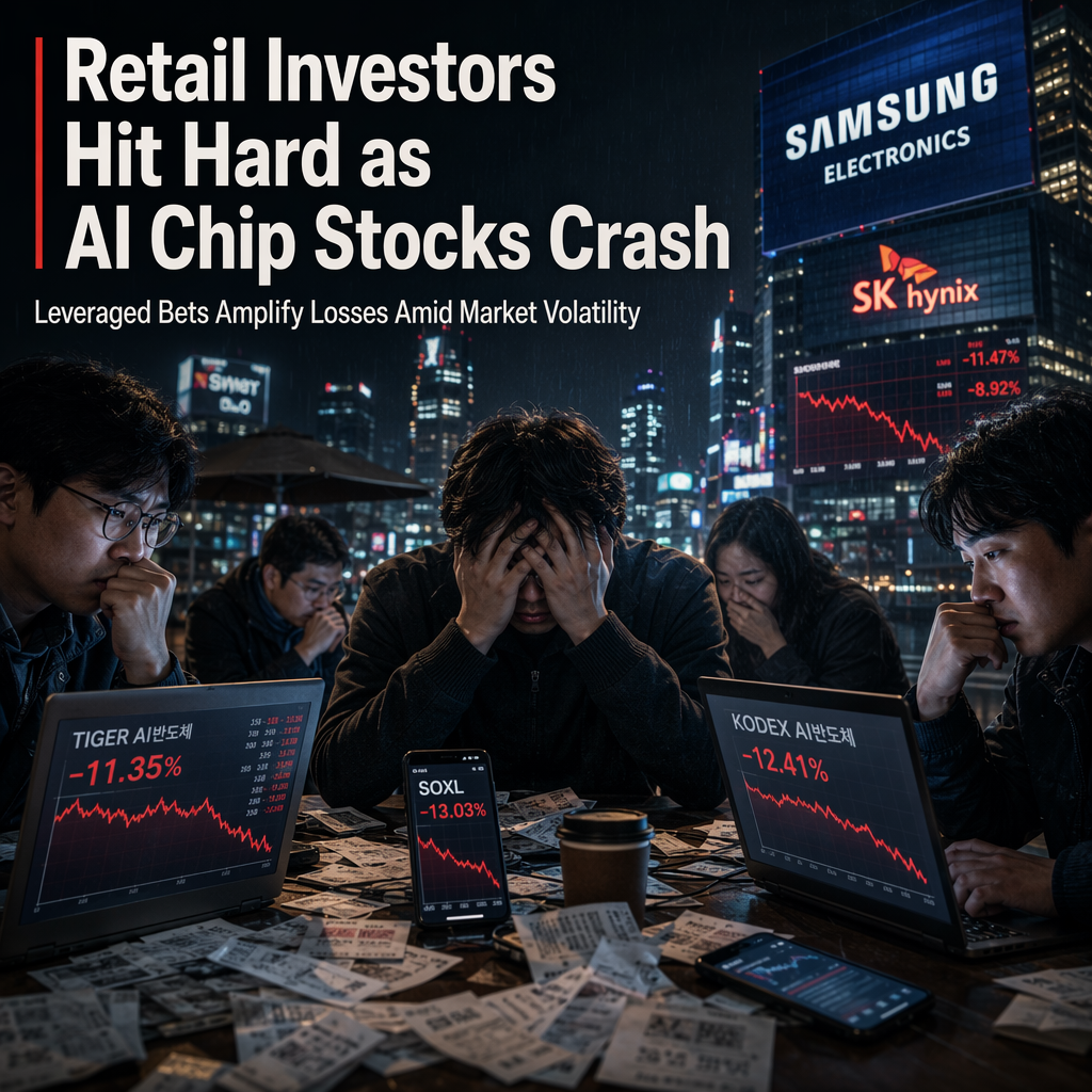 South Korean Retail Investors Suffer Heavy Losses on Leveraged Bets as AI Chip Stocks Plunge