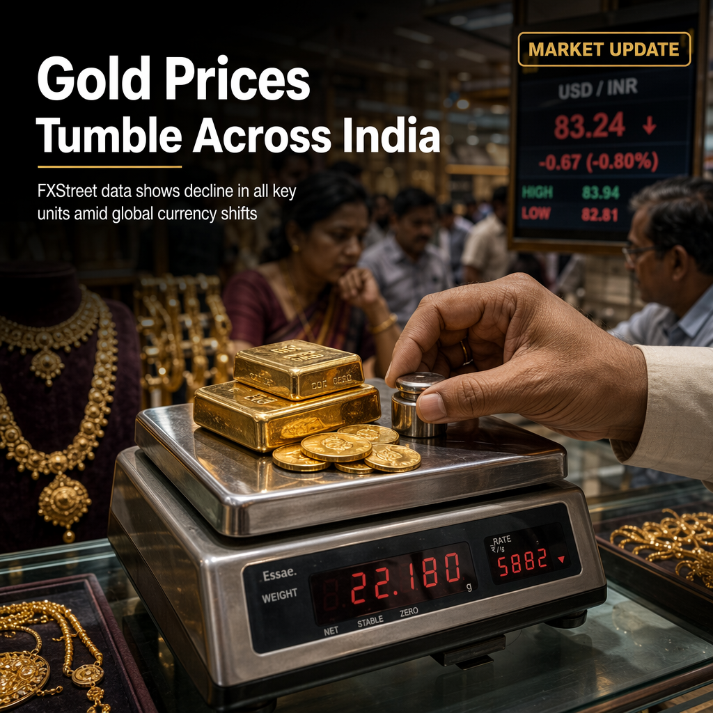 Gold Prices in India Decline as FXStreet Data Shows Drop Across Key Units