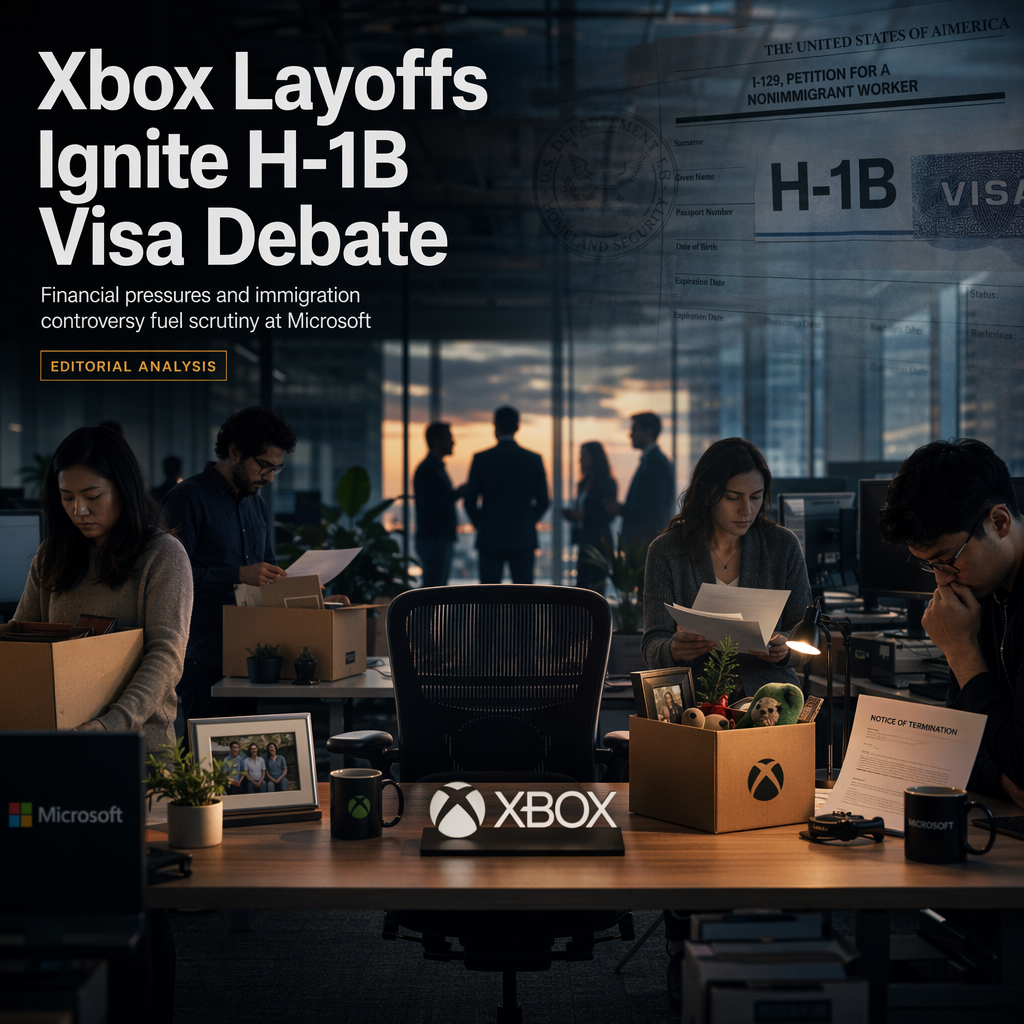 Microsoft's Xbox Lays Off 1,600 Amid Controversy Over H-1B Visa Hiring