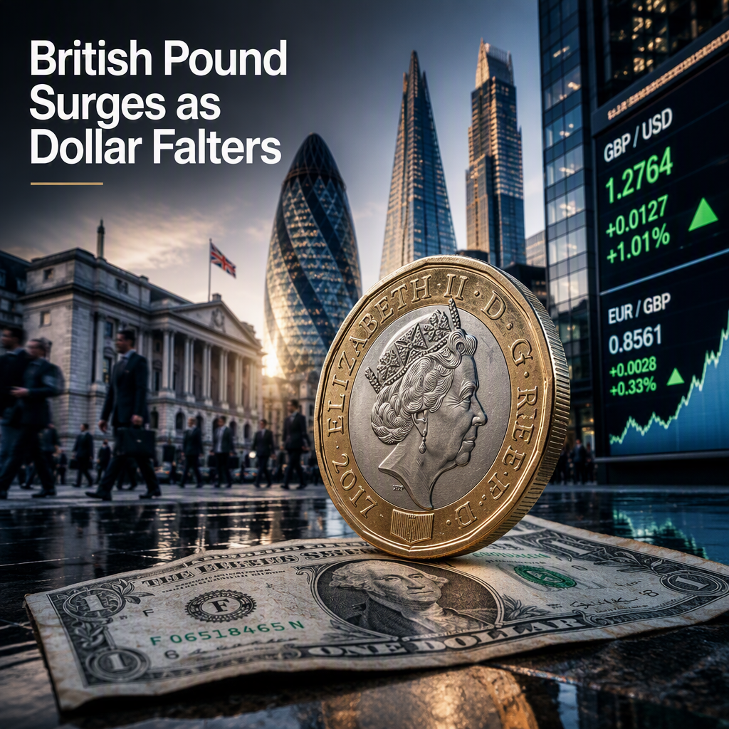 British Pound Rises as US Dollar Weakens Despite Increased Fed Rate Hike Odds