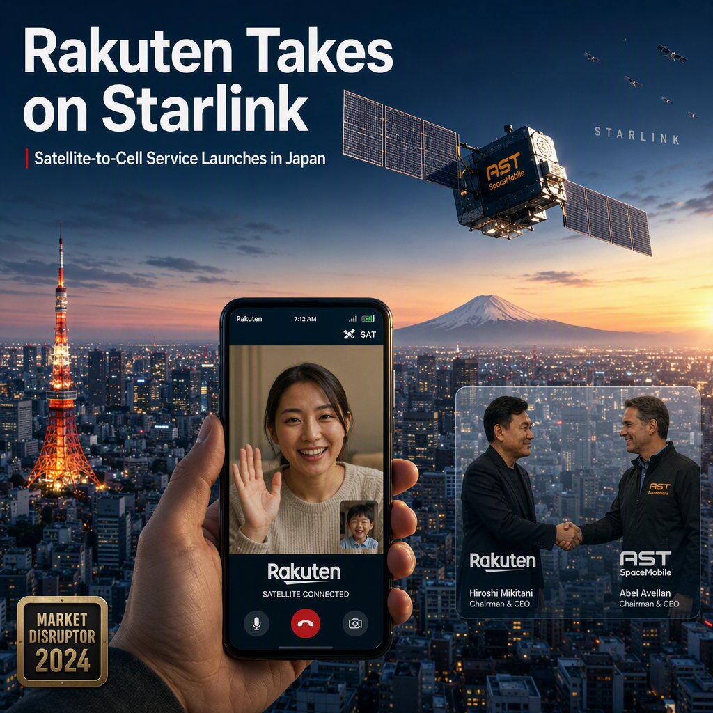 Rakuten Partners with AST SpaceMobile to Launch Satellite-to-Cell Service in Japan, Challenging Starlink