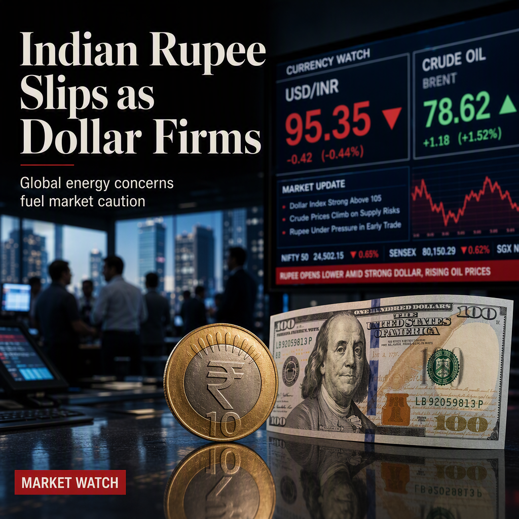 Indian Rupee Opens Lower Amid Firm US Dollar and Rising Oil Prices