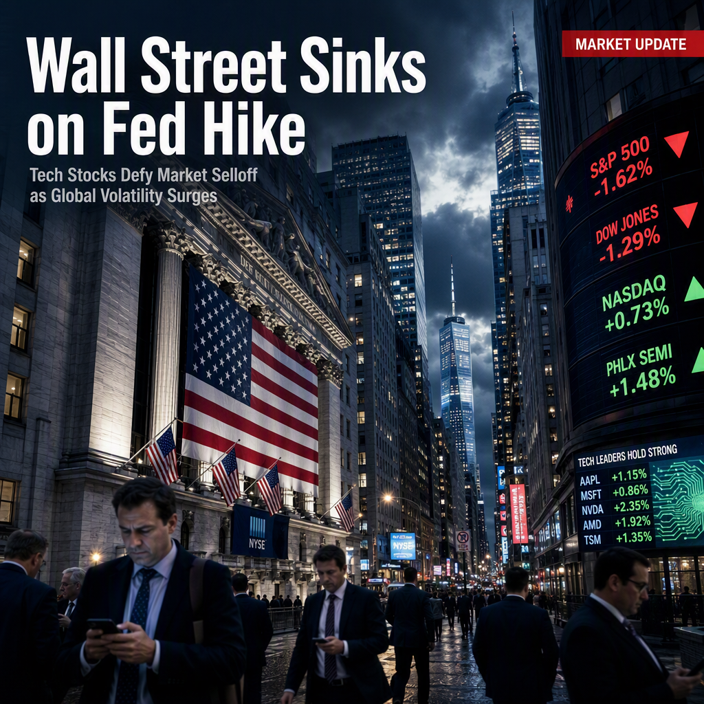 US Equities Slide as Fed Hikes Rates; Tech Stocks Show Resilience Amid Global Market Volatility