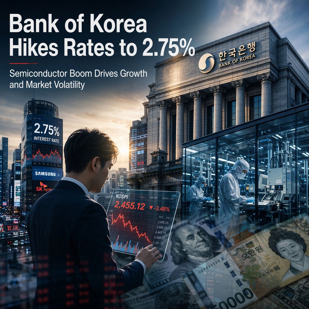 Bank of Korea Raises Rates to 2.75% Amid Semiconductor-Driven Growth and Rising Inflation