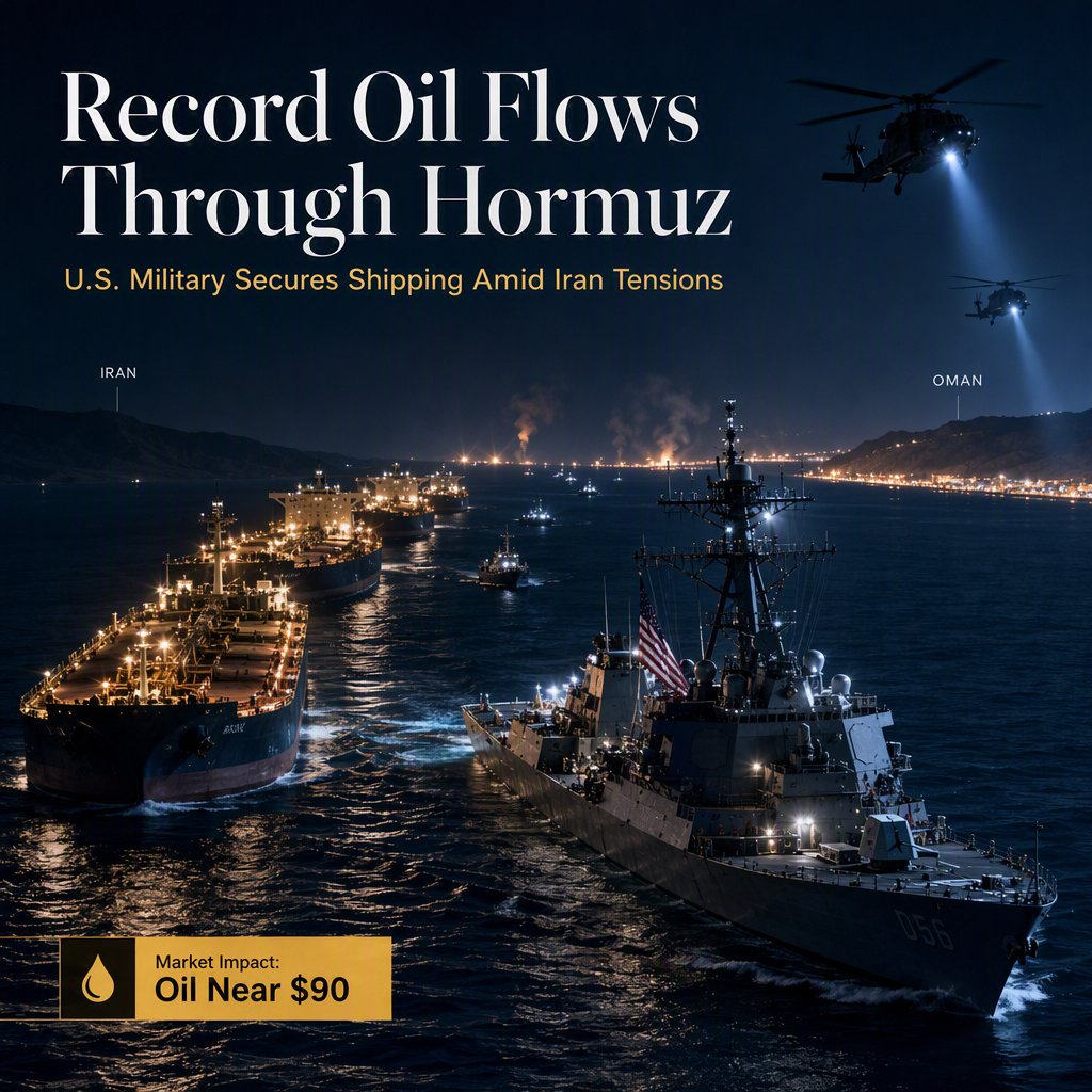 Record Oil Transit Through Hormuz as U.S. Military Secures Shipping Amid Iran Tensions