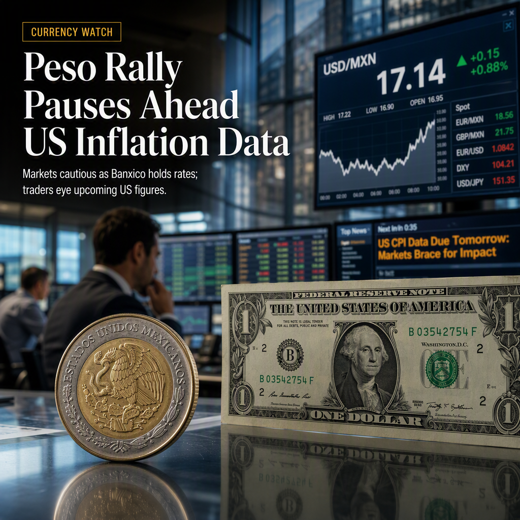 Mexican Peso Rally Stalls as Markets Await Key US Inflation Data