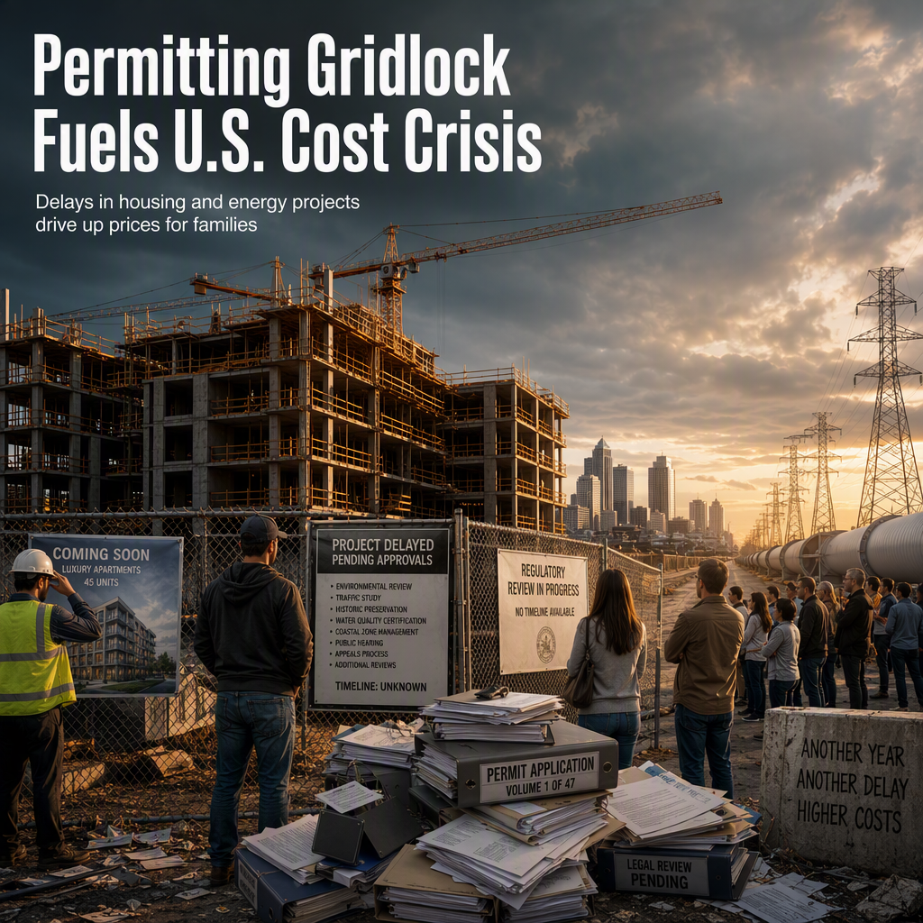 Prolonged Permitting Delays Drive Up U.S. Housing and Energy Costs, Opinion Argues
