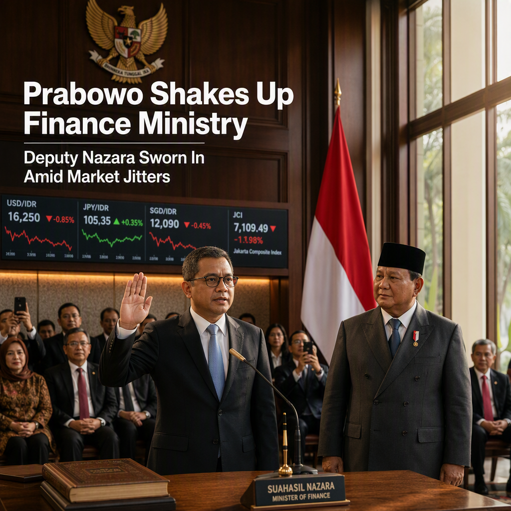 Indonesia's President Prabowo Ousts Finance Minister, Installs Deputy Suahasil Nazara Amid Market Volatility