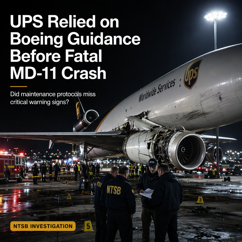 UPS Cites Boeing Guidance in Decision Not to Enhance MD-11 Inspections Before Fatal Crash