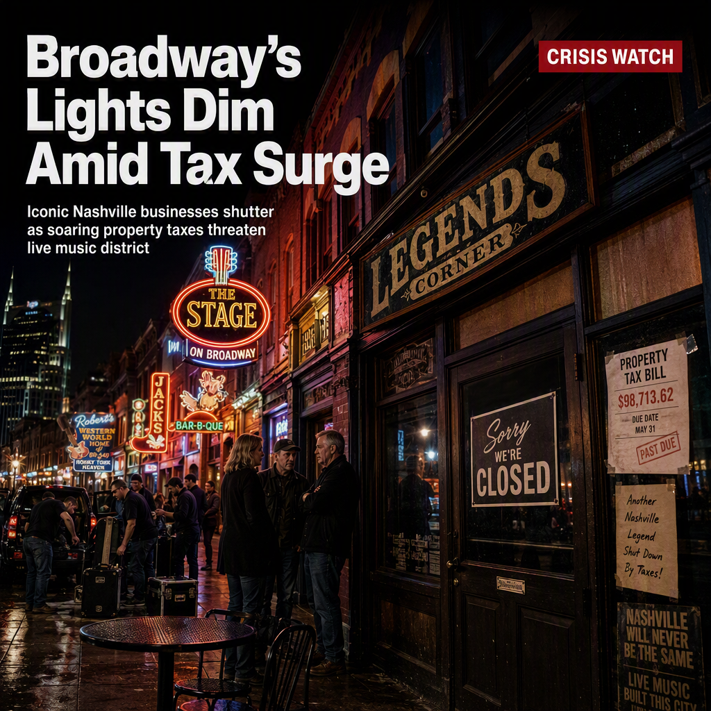 Nashville's Broadway Faces Threat as Soaring Property Taxes Force Iconic Businesses to Close