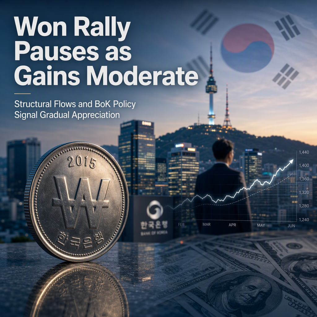 South Korean Won Rally Slows as Structural Flows and BoK Support Signal Gradual Gains