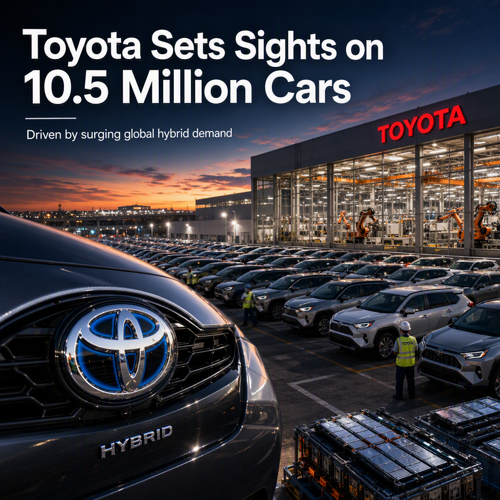 Toyota Targets 10.5 Million Global Vehicle Output in 2027 on Strong Hybrid Demand