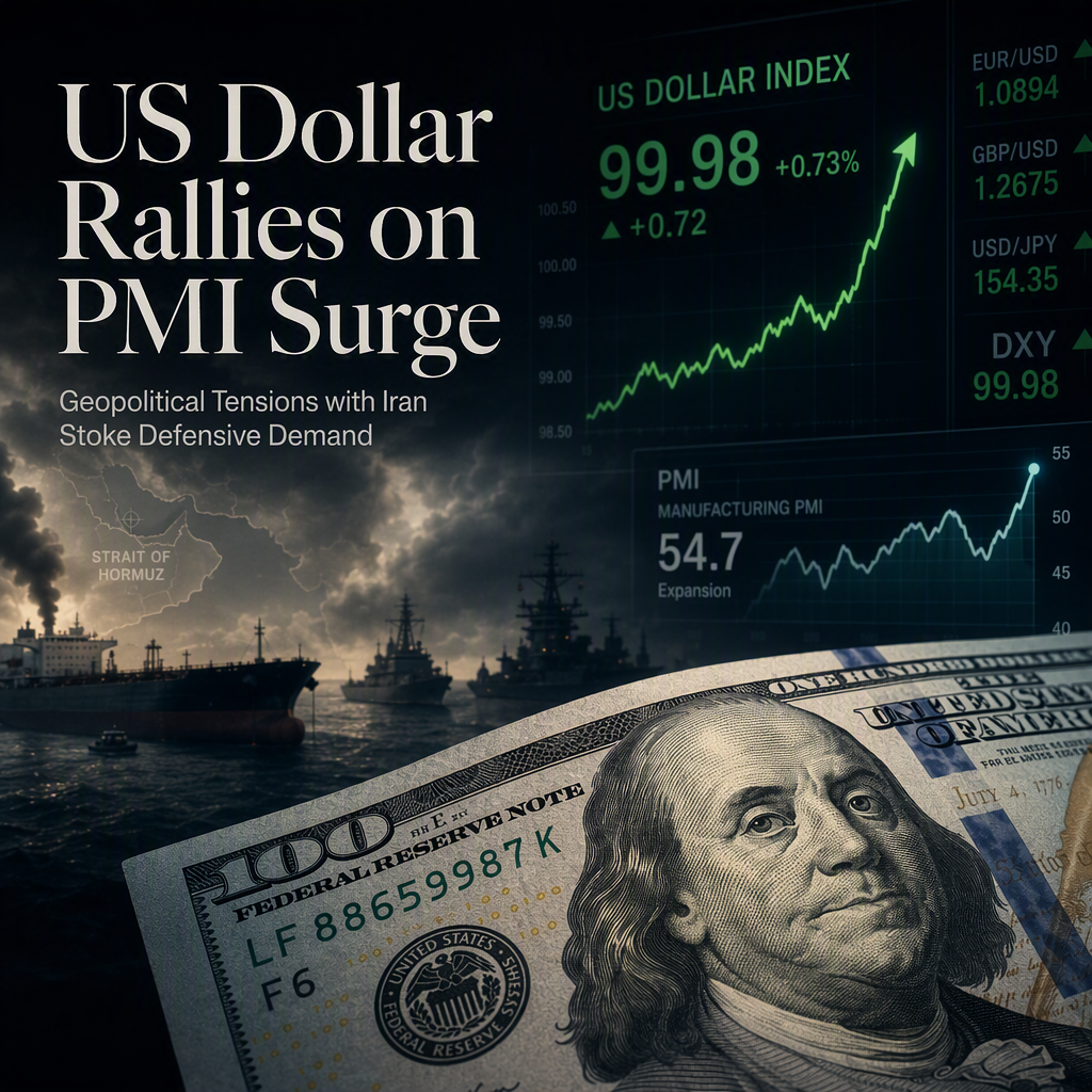 US Dollar Index Rebounds Toward 100 Amid Strong PMI and US-Iran Tensions