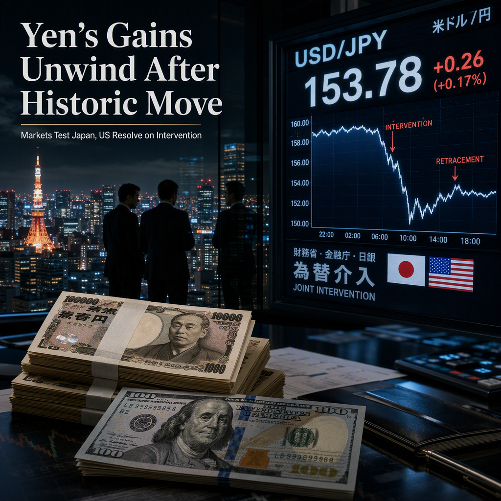 Japanese Yen Retraces After Record Joint Intervention by Japan and US; Markets Eye Further Moves