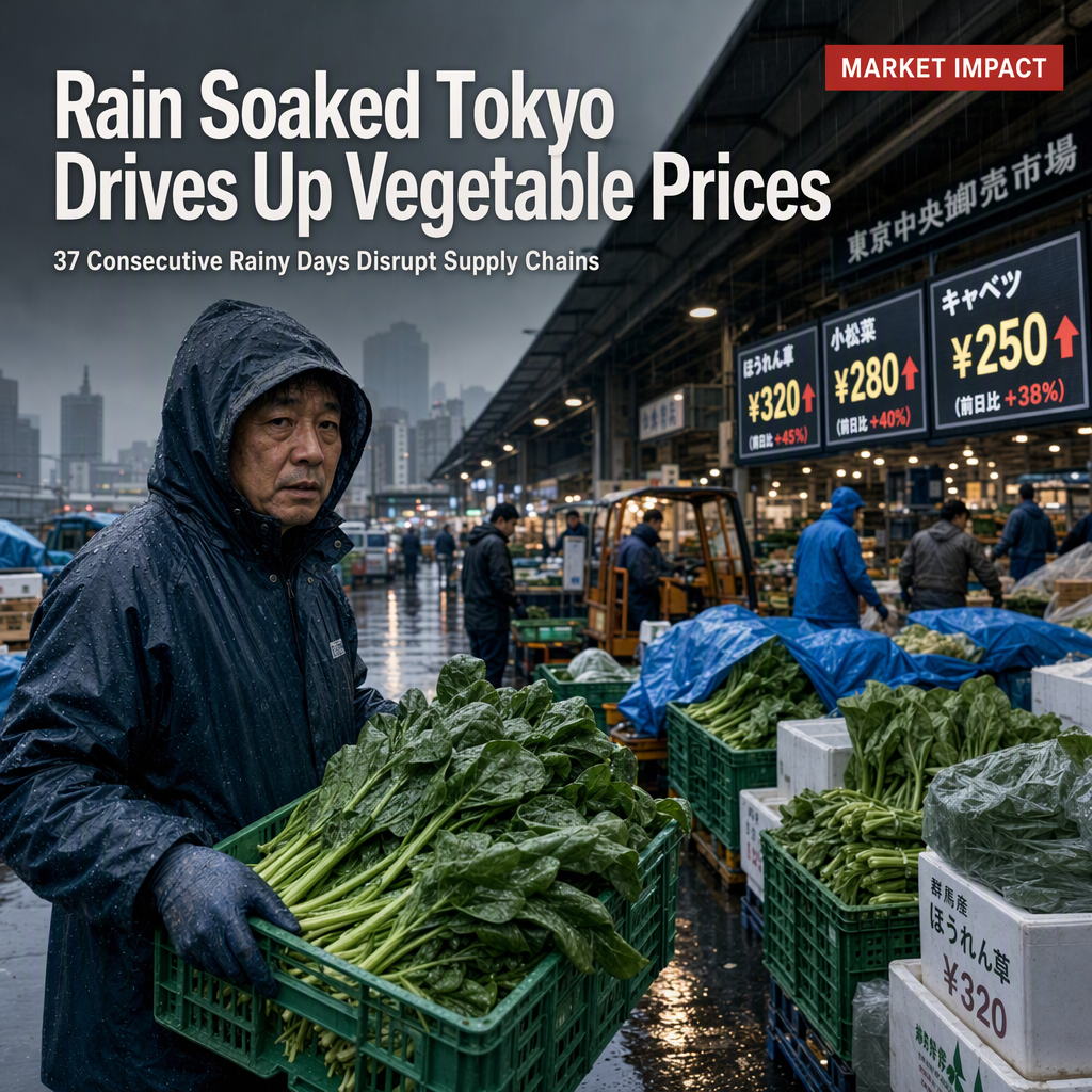 Tokyo's Unprecedented 37-Day Rain Streak Drives Surge in Fresh Vegetable Prices