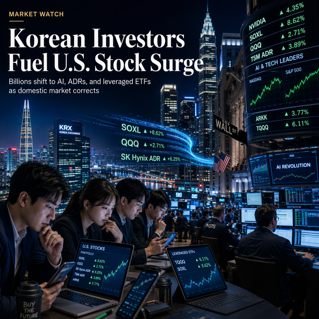 South Korean Retail Investors Shift Billions to U.S. Stocks Amid Domestic Market Correction