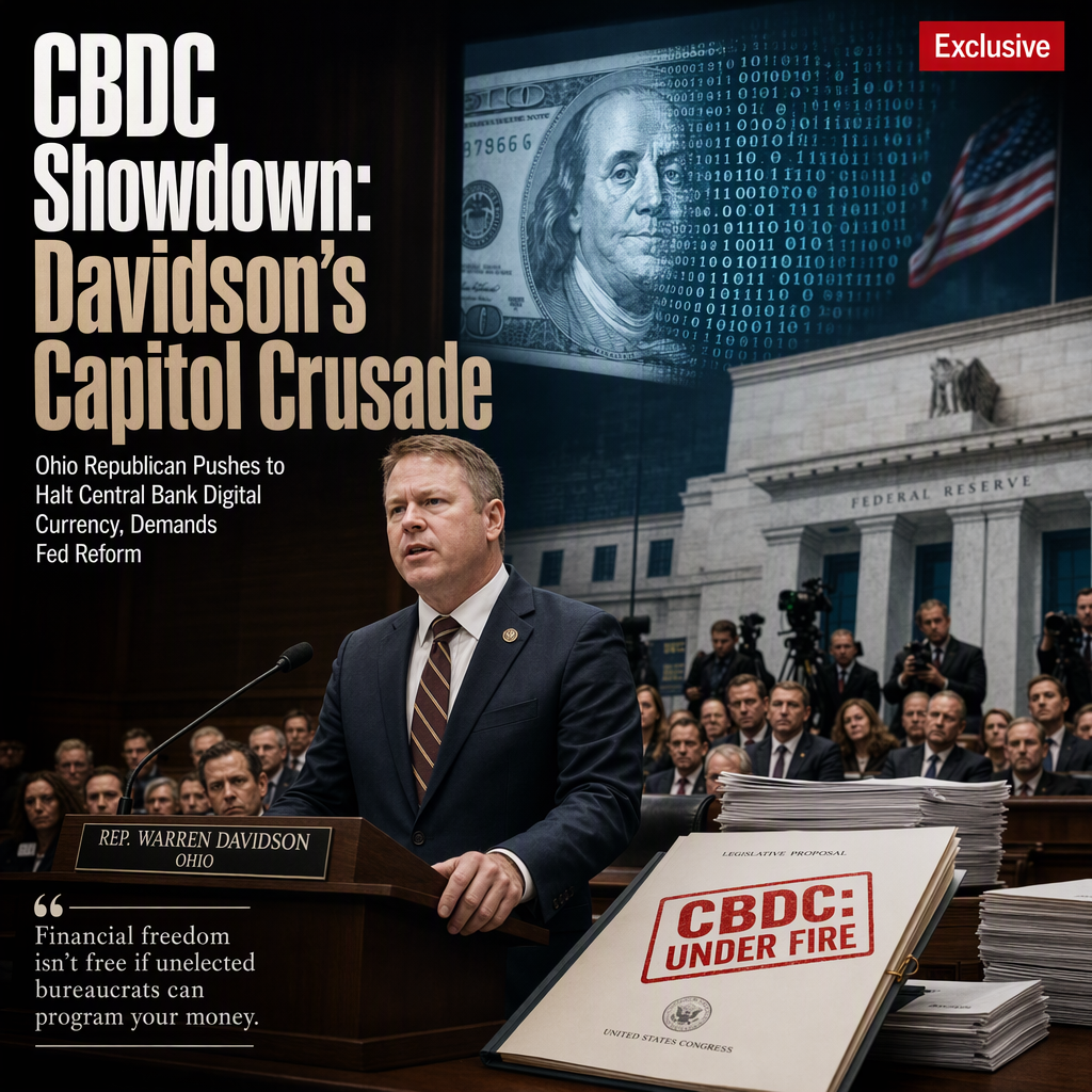 Rep. Warren Davidson Targets Central Bank Digital Currency, Calls for Legislative Action and Fed Reform