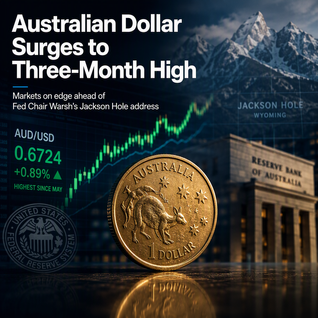 Australian Dollar Hits Three-Month Highs as Markets Await Fed Chair Warsh's Jackson Hole Speech
