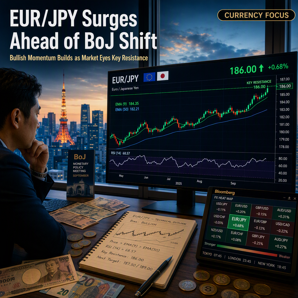 EUR/JPY Climbs Toward 186.00 as Market Focus Shifts to BoJ Fundamentals