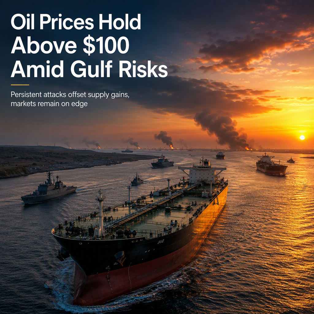 Oil Prices Remain Above $100 as Persian Gulf Supply Risks Persist Despite Improved Flows