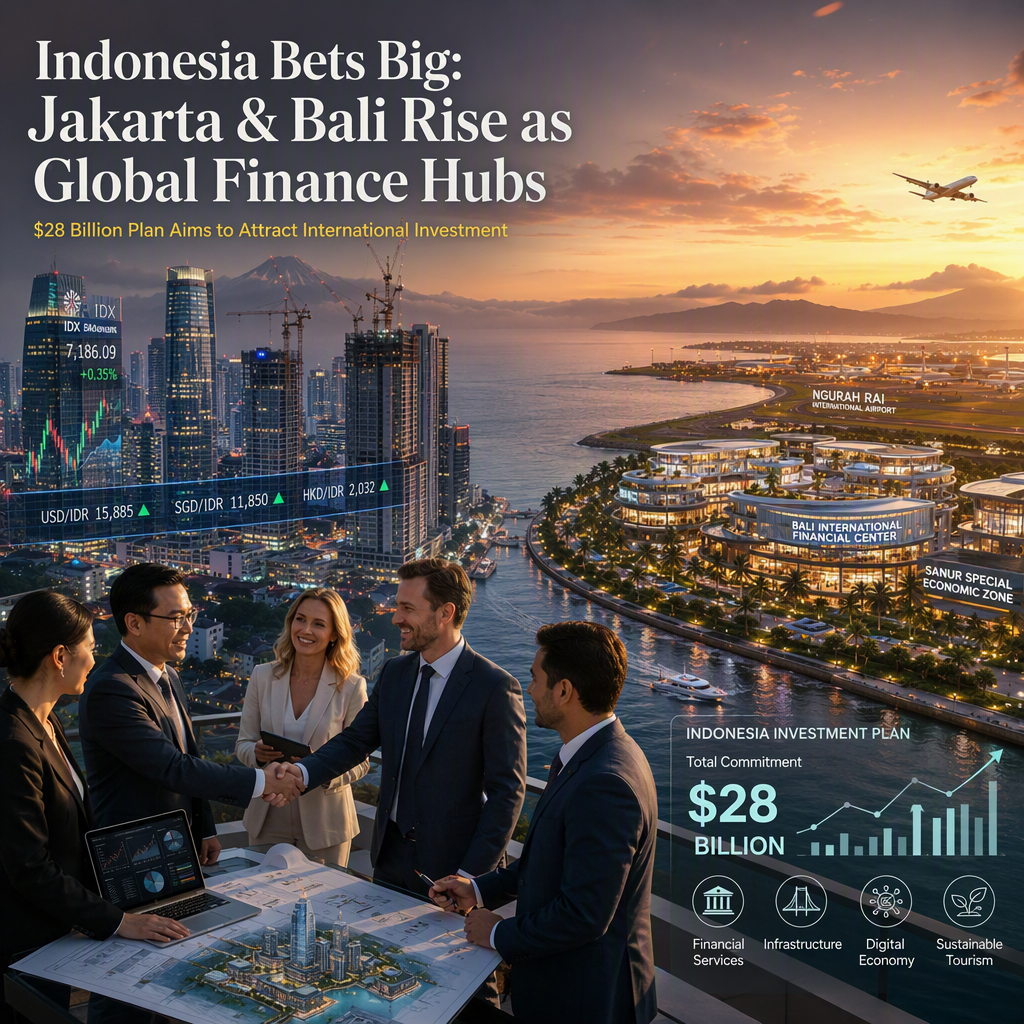 Indonesia Unveils $28 Billion Plan to Develop Jakarta and Bali as International Financial Centers