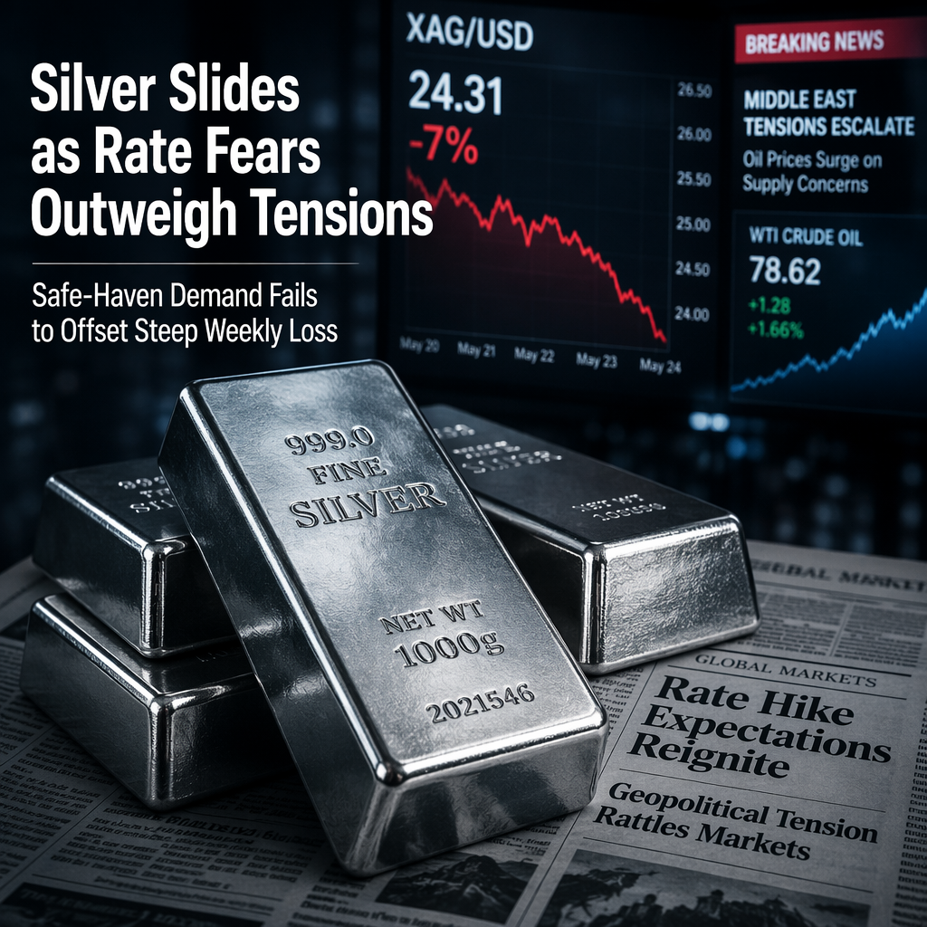 Silver Faces Sharp Weekly Decline Amid Geopolitical Tensions and Rate-Hike Fears