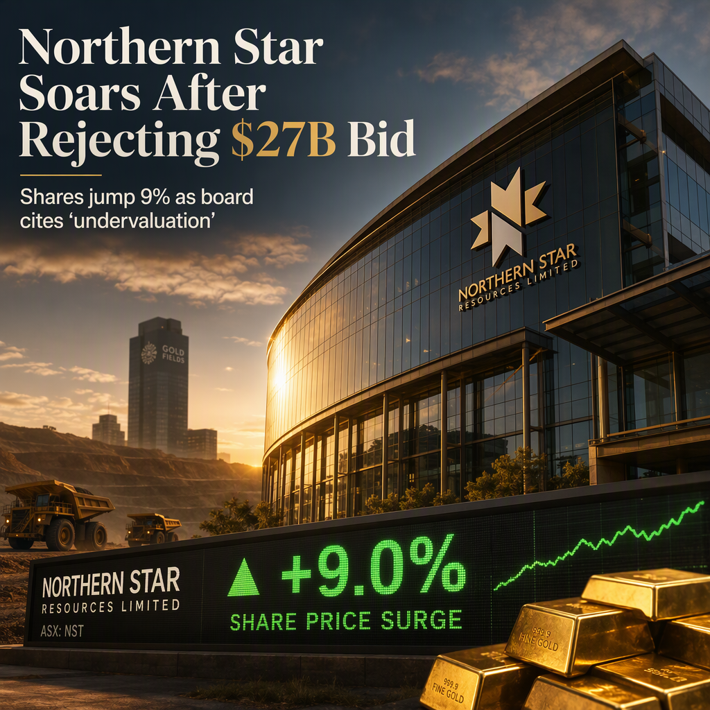 Northern Star Shares Surge Over 9% After Rejecting $27 Billion Gold Fields Takeover Bid
