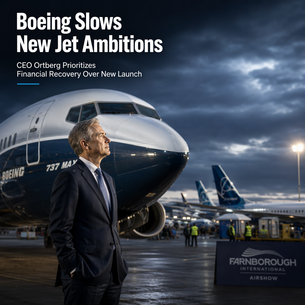 Boeing CEO Signals Delay in New Jet Launch, Prioritizes Financial Recovery