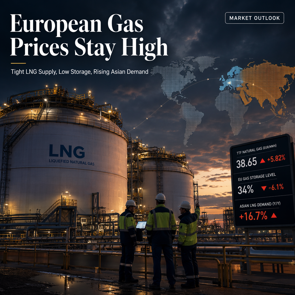 European Gas Prices Remain Elevated Amid Tight LNG Supply and Low Storage Levels
