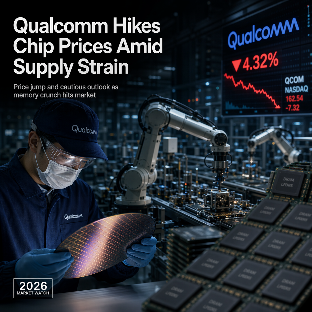 Qualcomm to Raise Chip Prices Amid Memory Supply Crunch, Issues Cautious Guidance