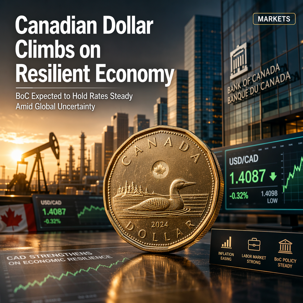 Canadian Dollar Nears One-Month High as BoC Expected to Hold Rates Steady Amid Economic Resilience
