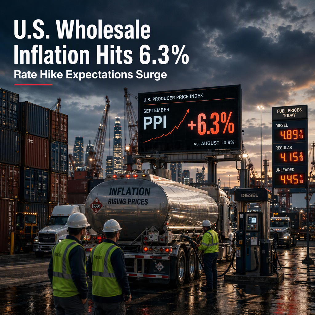 U.S. Wholesale Inflation Surges to 6.3% in September, Raising Rate Hike Expectations