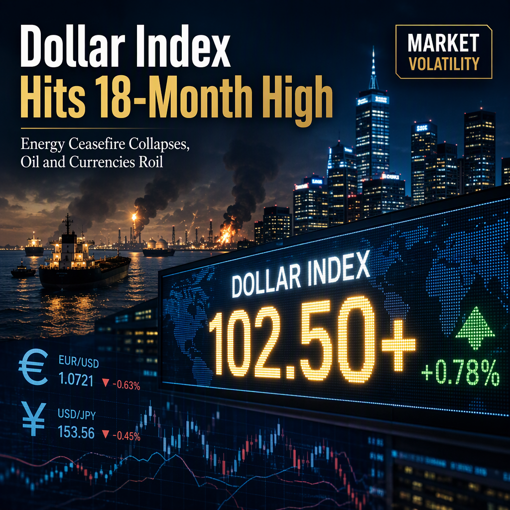 Dollar Index Surges to 18-Month High Amid Energy Ceasefire Breakdown and Geopolitical Tensions
