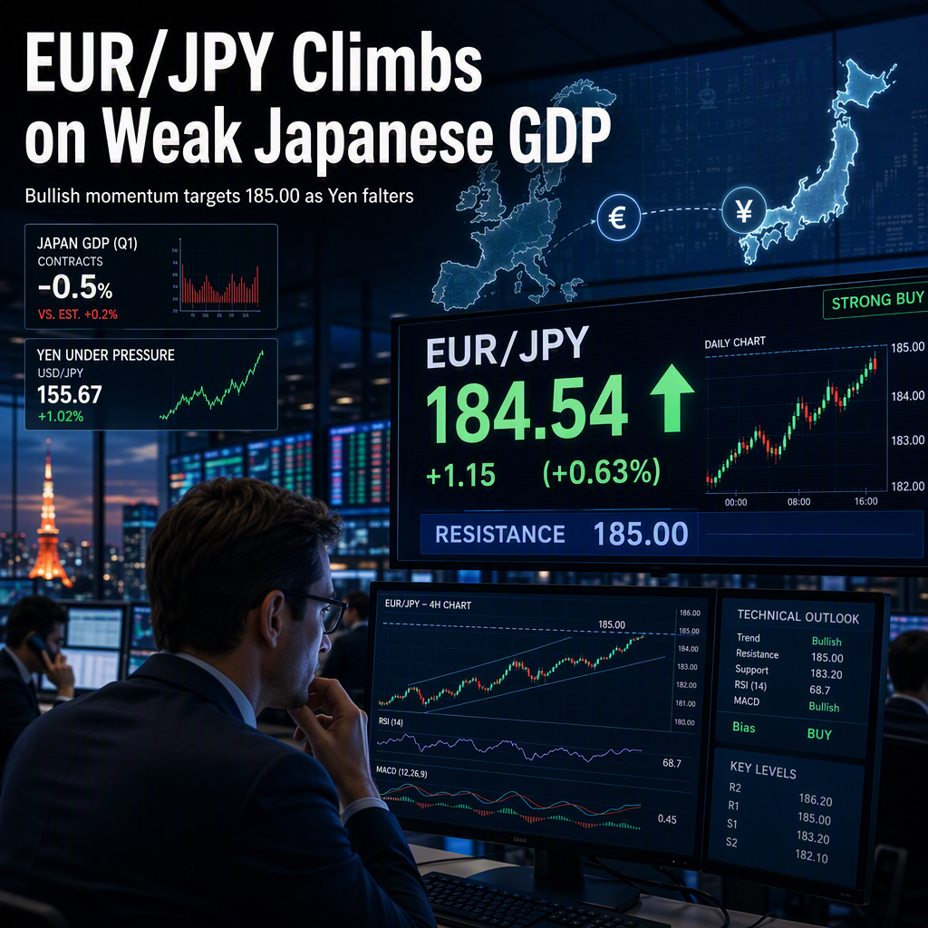 EUR/JPY Climbs as Weak Japanese GDP Data Fuels Bullish Momentum Toward 185.00 Resistance