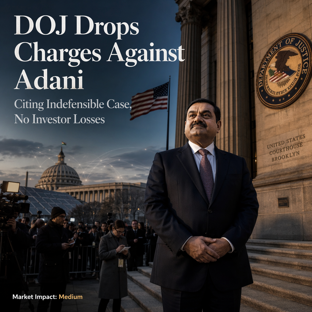 DOJ Drops Criminal Charges Against Gautam Adani, Citing Indefensible Case and No Investor Losses