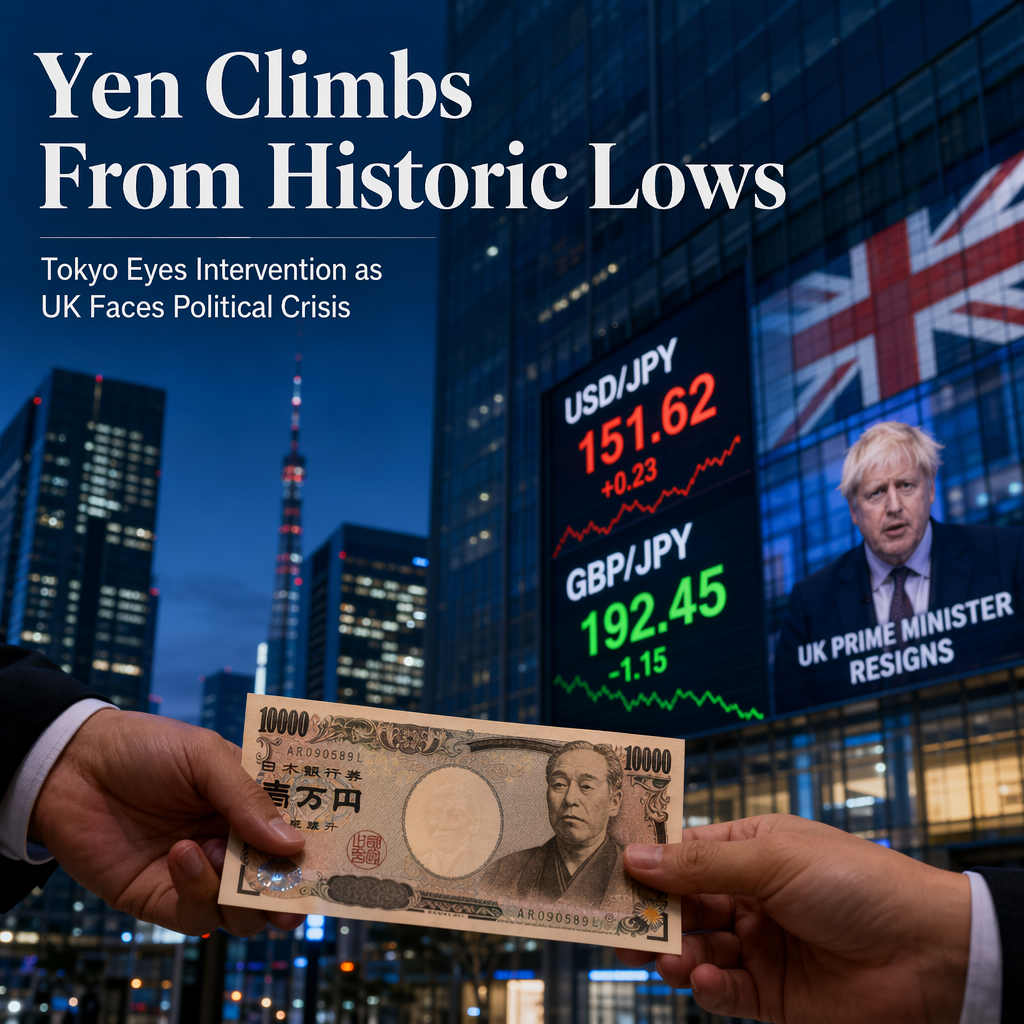 Japanese Yen Rises from Multi-Decade Lows Amid Intervention Speculation and Political Turmoil in UK
