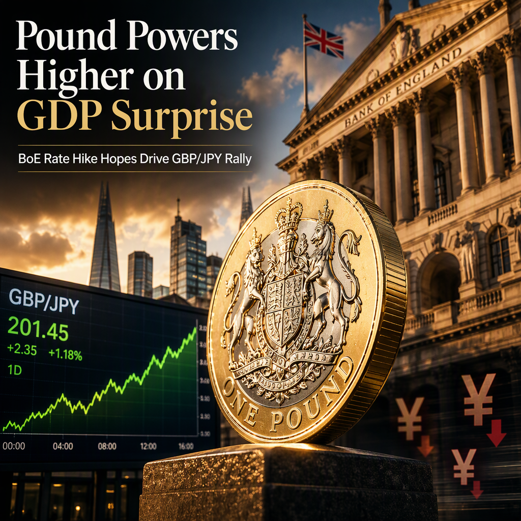 British Pound Surges Against Yen as UK GDP Beats Expectations, BoE Rate Hike Bets Rise