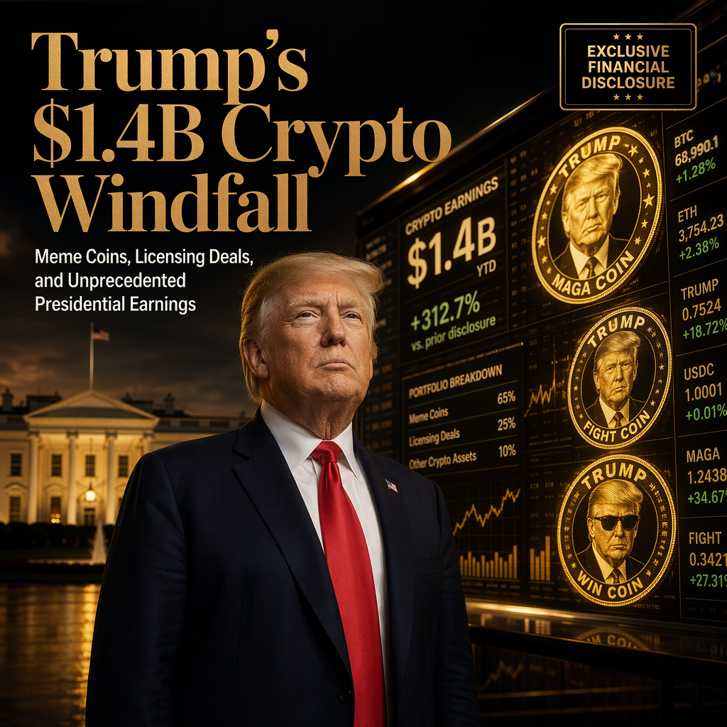 Trump Discloses $1.4 Billion in Crypto Earnings, Driven by Meme Coin Licensing