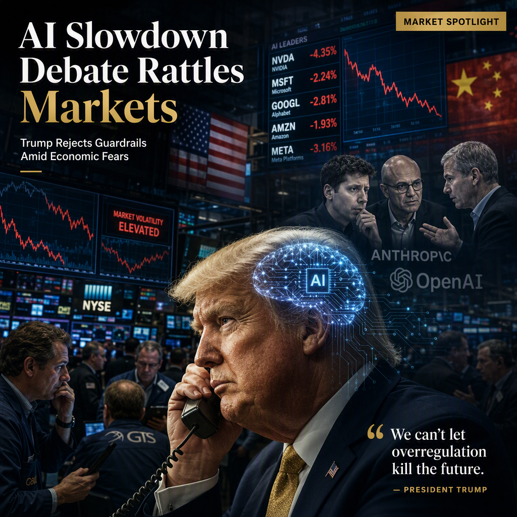 AI Slowdown Debate Sparks Economic Concerns as Trump Rejects Safety Guardrails