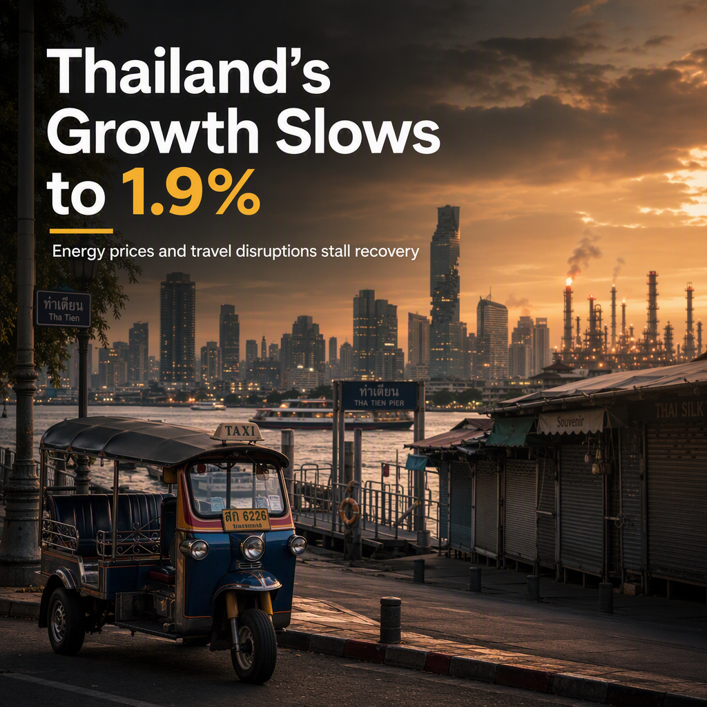 Thailand's Q2 GDP Growth Slows to 1.9% Amid Energy and Travel Challenges
