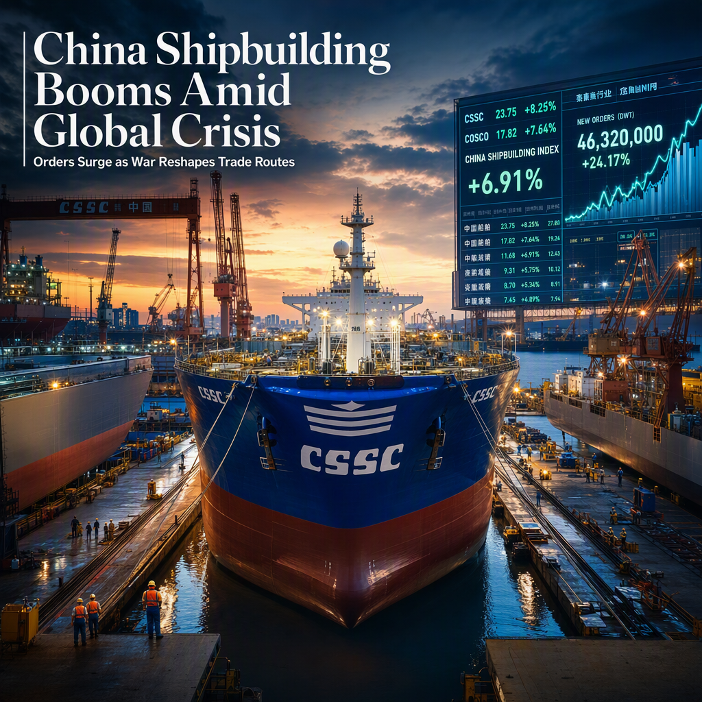 China Shipbuilding Orders Surge Nearly Threefold Amid U.S.-Iran Conflict, Boosting Industry Revenues