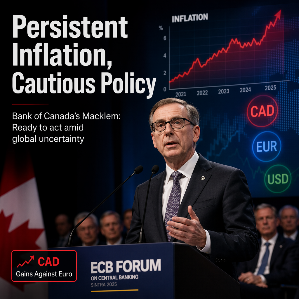 Bank of Canada Governor Macklem Flags Persistent Inflation Above Target Amid Soft Economy